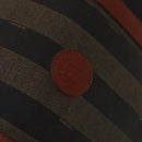 FENDI Pecan Canvas Boston Bag Black Brown gold Auth ep10025-18