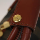 FENDI Pecan Canvas Boston Bag Black Brown gold Auth ep10025-9