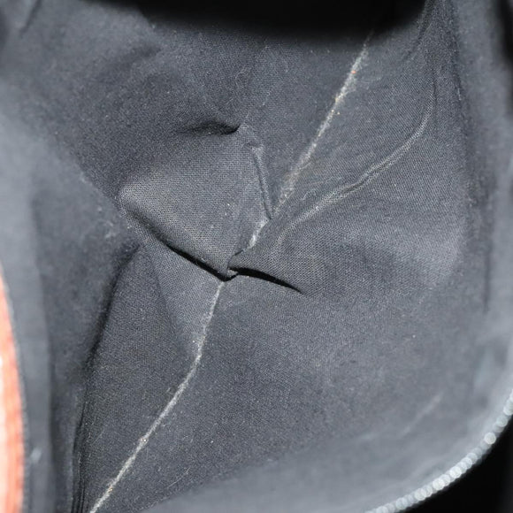 FENDI Pecan Canvas Boston Bag Black Brown gold Auth ep10025