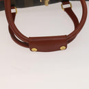 FENDI Pecan Canvas Boston Bag Black Brown gold Auth ep10025-7