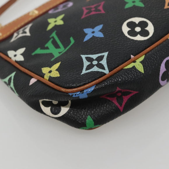 LOUIS VUITTON Monogram Multicolor Pochette Pouch Black M92648 LV Auth ep10030