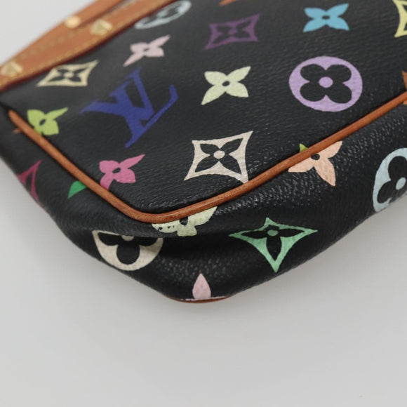 LOUIS VUITTON Monogram Multicolor Pochette Pouch Black M92648 LV Auth ep10030