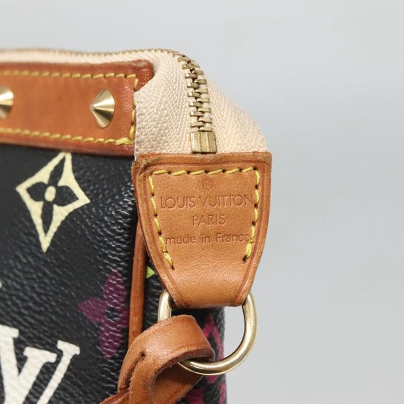 LOUIS VUITTON Monogram Multicolor Pochette Pouch Black M92648 LV Auth ep10030
