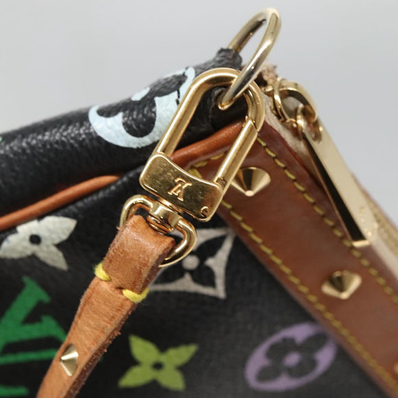 LOUIS VUITTON Monogram Multicolor Pochette Pouch Black M92648 LV Auth ep10030