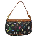 LOUIS VUITTON Monogram Multicolor Pochette Pouch Black M92648 LV Auth ep10030-1