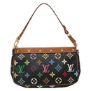 LOUIS VUITTON Monogram Multicolor Pochette Pouch Black M92648 LV Auth ep10030-13