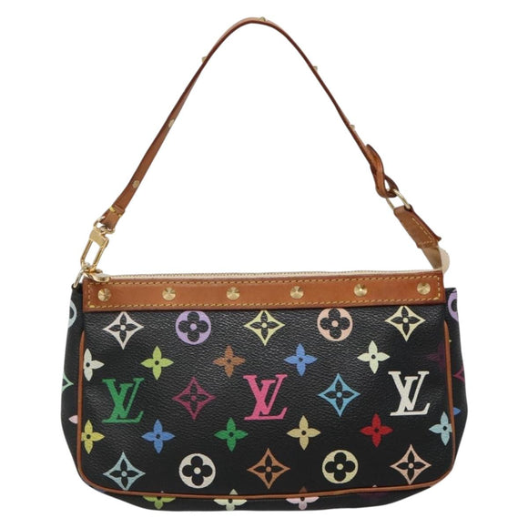 LOUIS VUITTON Monogram Multicolor Pochette Pouch Black M92648 LV Auth ep10030