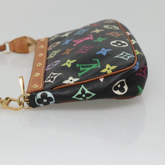 LOUIS VUITTON Monogram Multicolor Pochette Pouch Black M92648 LV Auth ep10030