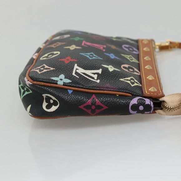 LOUIS VUITTON Monogram Multicolor Pochette Pouch Black M92648 LV Auth ep10030