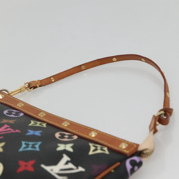 LOUIS VUITTON Monogram Multicolor Pochette Pouch Black M92648 LV Auth ep10030