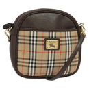 Burberrys Nova Check Shoulder Bag Canvas Beige Gold Auth ep10035-1