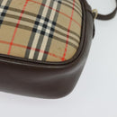 Burberrys Nova Check Shoulder Bag Canvas Beige Gold Auth ep10035-14