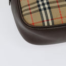 Burberrys Nova Check Shoulder Bag Canvas Beige Gold Auth ep10035-15