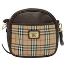 Burberrys Nova Check Shoulder Bag Canvas Beige Gold Auth ep10035-13