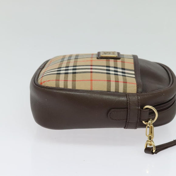 Burberrys Nova Check Shoulder Bag Canvas Beige Gold Auth ep10035