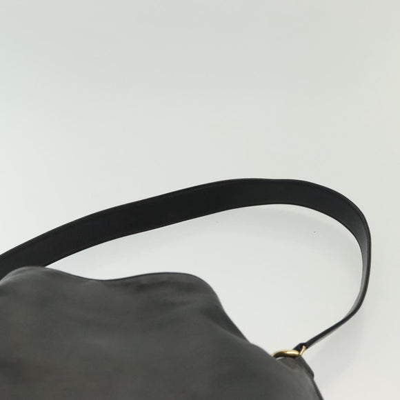 GUCCI Bamboo Hand Bag Leather 2way Black Gold 001 1577 3754 Auth ep10036