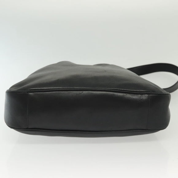 GUCCI Bamboo Hand Bag Leather 2way Black Gold 001 1577 3754 Auth ep10036