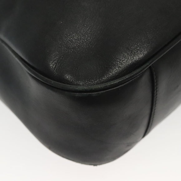 GUCCI Bamboo Hand Bag Leather 2way Black Gold 001 1577 3754 Auth ep10036