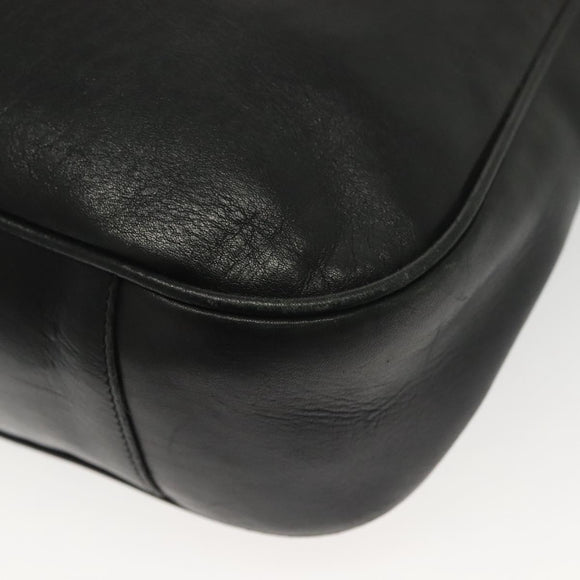 GUCCI Bamboo Hand Bag Leather 2way Black Gold 001 1577 3754 Auth ep10036