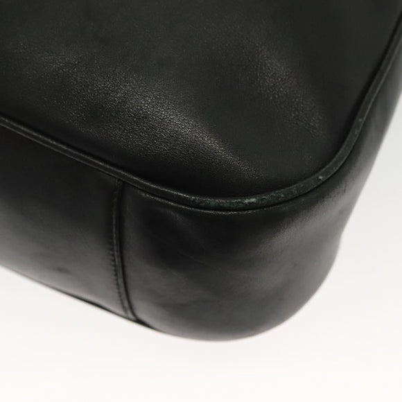 GUCCI Bamboo Hand Bag Leather 2way Black Gold 001 1577 3754 Auth ep10036