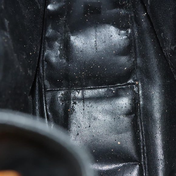 GUCCI Bamboo Hand Bag Leather 2way Black Gold 001 1577 3754 Auth ep10036