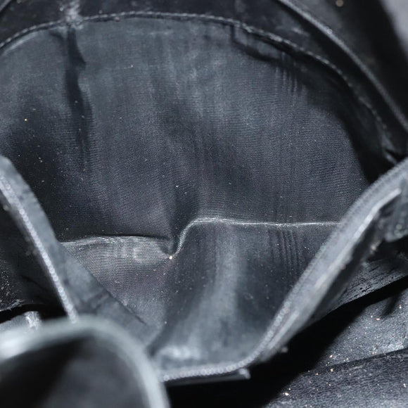 GUCCI Bamboo Hand Bag Leather 2way Black Gold 001 1577 3754 Auth ep10036