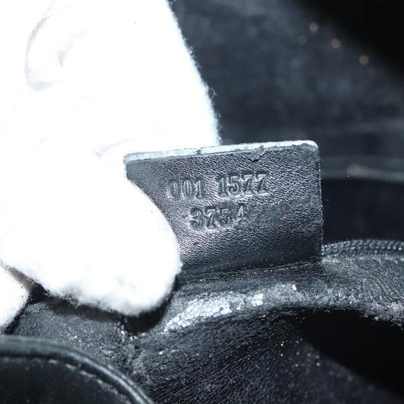 GUCCI Bamboo Hand Bag Leather 2way Black Gold 001 1577 3754 Auth ep10036