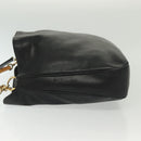 GUCCI Bamboo Hand Bag Leather 2way Black Gold 001 1577 3754 Auth ep10036-4