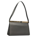 GUCCI Shoulder Bag Leather Gray Gold 001 2058 1919 0 Auth ep10038-1