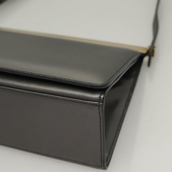 GUCCI Shoulder Bag Leather Gray Gold 001 2058 1919 0 Auth ep10038