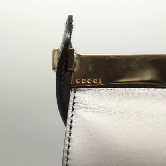 GUCCI Shoulder Bag Leather Gray Gold 001 2058 1919 0 Auth ep10038