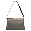 GUCCI Shoulder Bag Leather Gray Gold 001 2058 1919 0 Auth ep10038-2