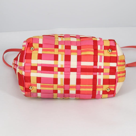 PRADA Hand Bag Nylon 2way Multicolor Gold Auth ep10042