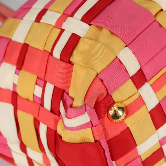 PRADA Hand Bag Nylon 2way Multicolor Gold Auth ep10042