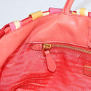 PRADA Hand Bag Nylon 2way Multicolor Gold Auth ep10042-26