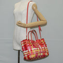 PRADA Hand Bag Nylon 2way Multicolor Gold Auth ep10042-28