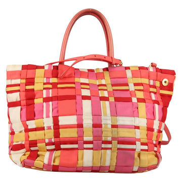 PRADA Hand Bag Nylon 2way Multicolor Gold Auth ep10042 - 0