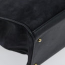 GUCCI Bamboo Hand Bag Suede Navy Gold 002 2855 0322 0 Auth ep10056-15