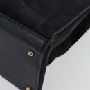 GUCCI Bamboo Hand Bag Suede Navy Gold 002 2855 0322 0 Auth ep10056-16