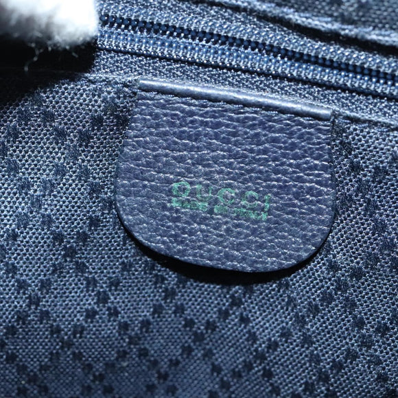 GUCCI Bamboo Hand Bag Suede Navy Gold 002 2855 0322 0 Auth ep10056