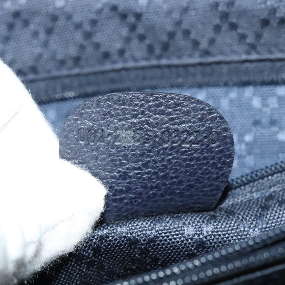 GUCCI Bamboo Hand Bag Suede Navy Gold 002 2855 0322 0 Auth ep10056