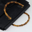 GUCCI Bamboo Hand Bag Suede Navy Gold 002 2855 0322 0 Auth ep10056-6