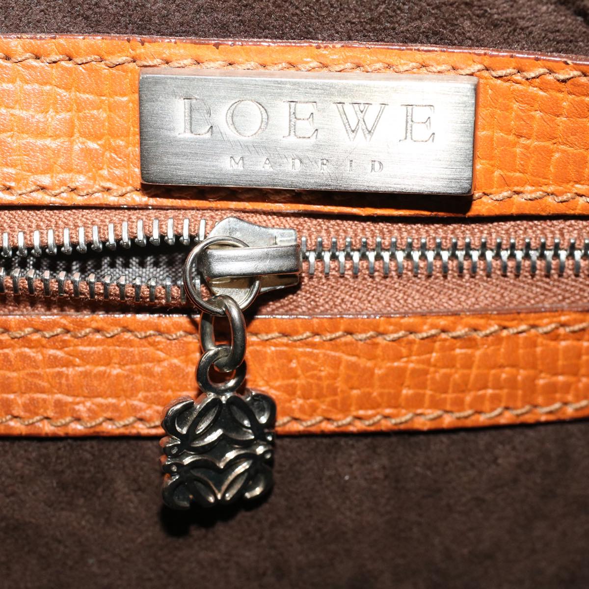 LOEWE Shoulder Bag Leather Brown Auth ep1006