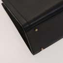 GUCCI Bamboo Hand Bag Leather Black Gold 002 1095 0260 Auth ep10062-14