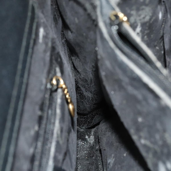 GUCCI Bamboo Hand Bag Leather Black Gold 002 1095 0260 Auth ep10062