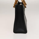 GUCCI Bamboo Hand Bag Leather Black Gold 002 1095 0260 Auth ep10062-3