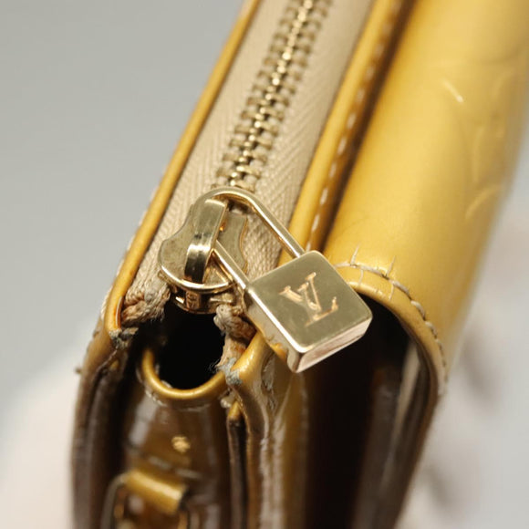 LOUIS VUITTON Monogram Vernis Motto Accessory Pouch Beige M91136 LV Auth ep10064