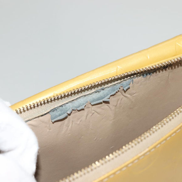 LOUIS VUITTON Monogram Vernis Motto Accessory Pouch Beige M91136 LV Auth ep10064