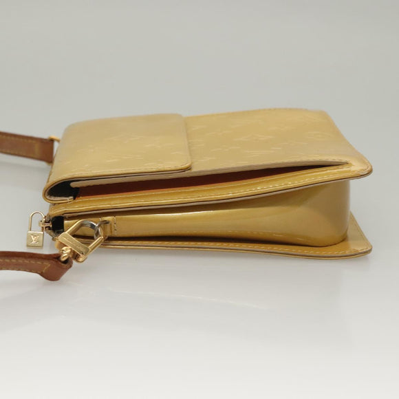 LOUIS VUITTON Monogram Vernis Motto Accessory Pouch Beige M91136 LV Auth ep10064