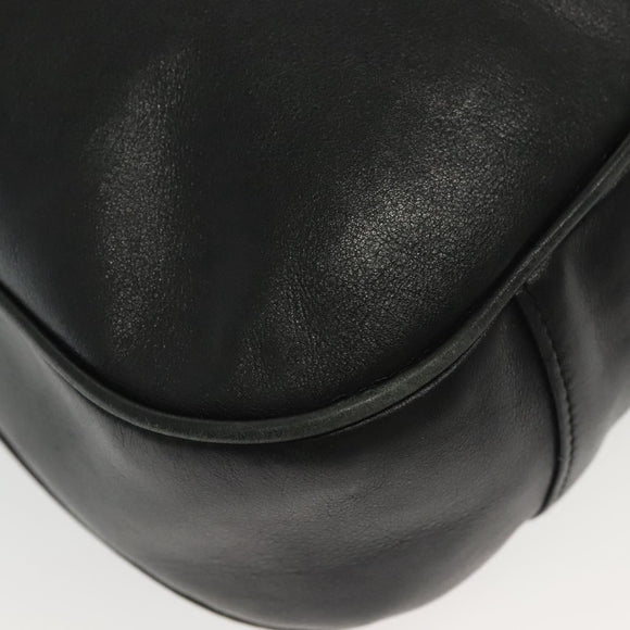 GUCCI Bamboo Hand Bag Leather 2way Black Gold 001 2852 1577 0 Auth ep10073